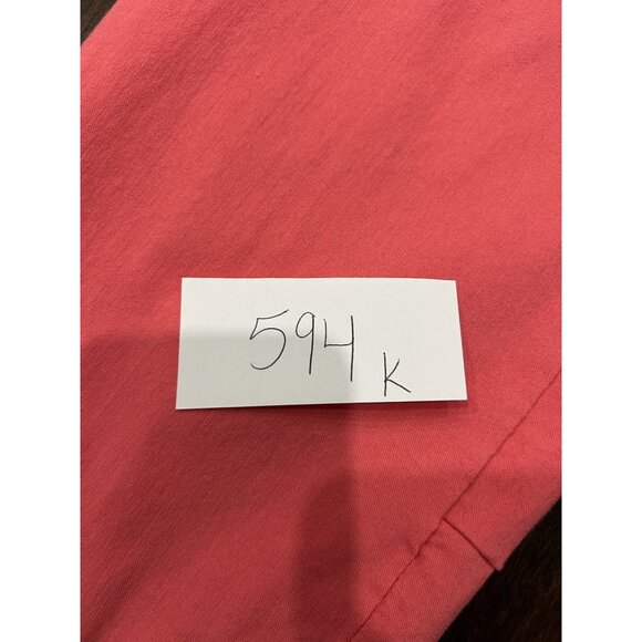 Zac & Rachel Pull On Cropped Capri Pants Coral Sz 10 Flat Front O-Ring Hem - Picture 9 of 10